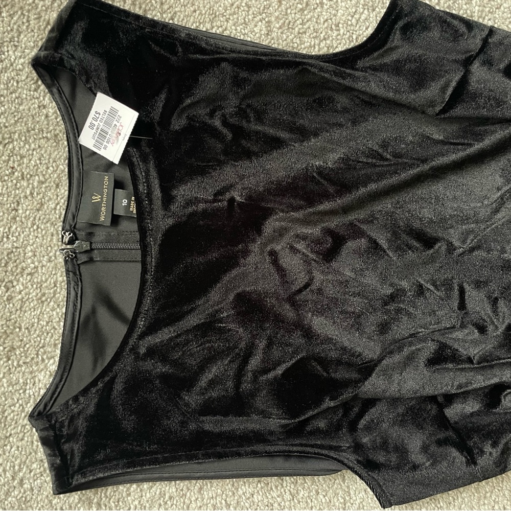 Worthington Black Velvet Jumpsuit Romper